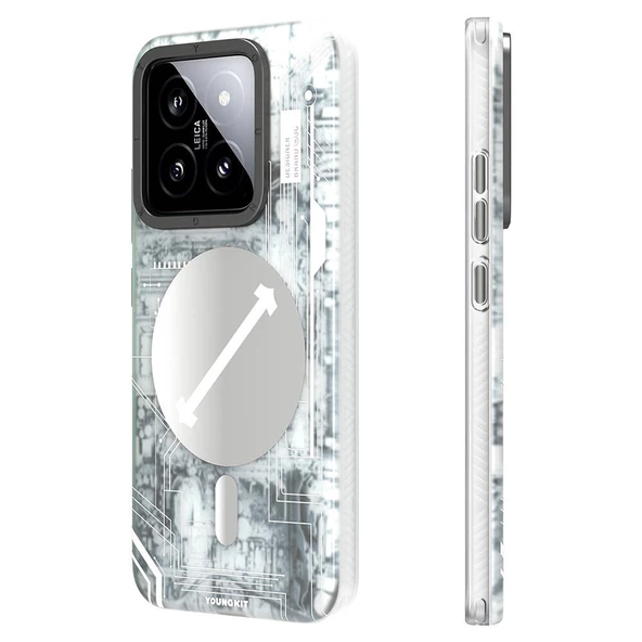 Youngkit Xiaomi Mi 14 Kılıf Magsafe Şarj Özellikli YoungKit Technology Serisi Kapak - 3
