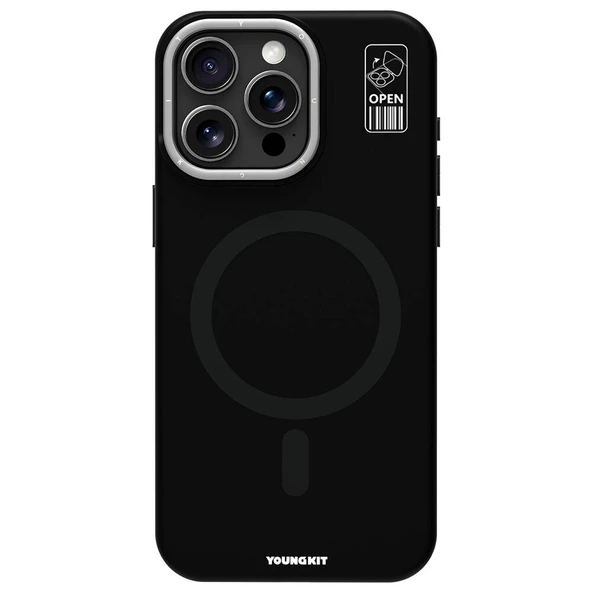 Youngkit Apple iPhone 15 Pro Max Kılıf Magsafe Şarj Özellikli Kamera Standlı Youngkit Bitty Cream Kapak - Resim 3