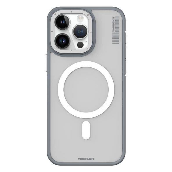 Youngkit Apple iPhone 15 Pro Kılıf Magsafe Şarj Özellikli Youngkit Rock Sand Serisi Kapak - Resim 3