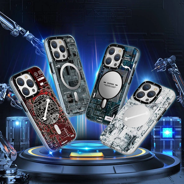 Youngkit Apple iPhone 15 Kılıf Magsafe Şarj Özellikli YoungKit Technology Serisi Kapak - Resim 7