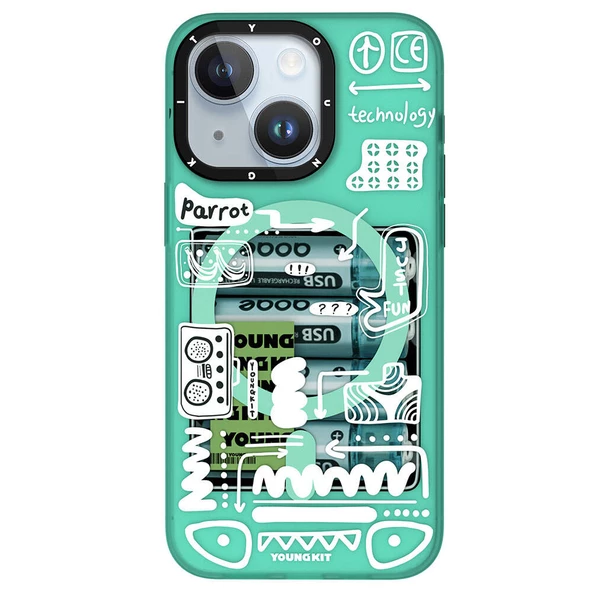 Youngkit Apple iPhone 15 Kılıf Magsafe Şarj Özellikli Youngkit Dark Matter Serisi Kapak - Resim 4