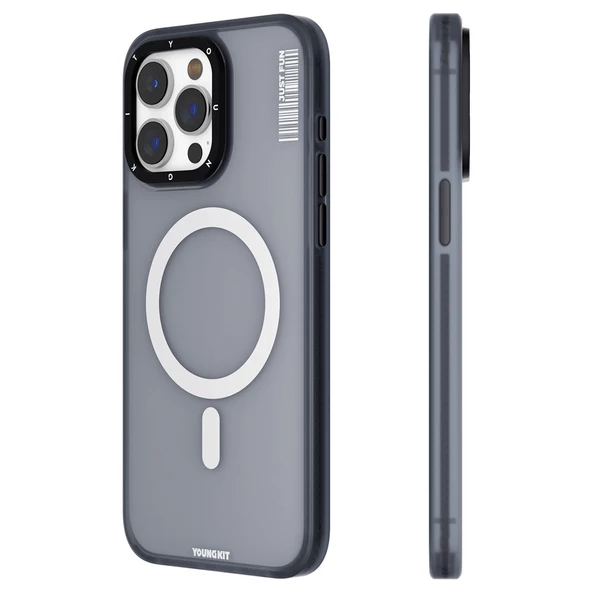 Youngkit Apple iPhone 15 Pro Kılıf Magsafe Şarj Özellikli Youngkit Colored Sand Serisi Kapak - Resim 10