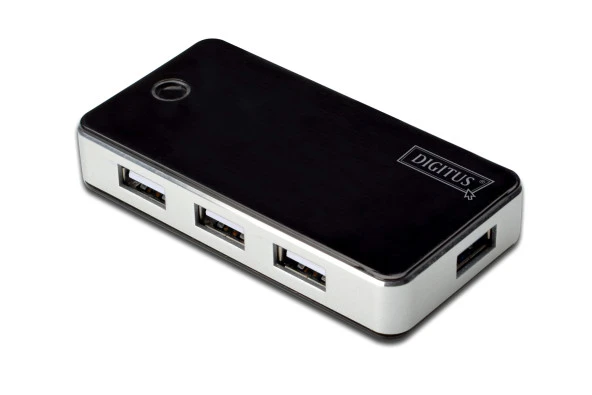 DA-70222 Digitus 7 Port USB Hub, USB 2.0, Siyah/Gümüş