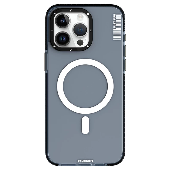 Youngkit Apple iPhone 15 Pro Max Kılıf Magsafe Şarj Özellikli YoungKit Crystal Color Serisi Kapak - Resim 3