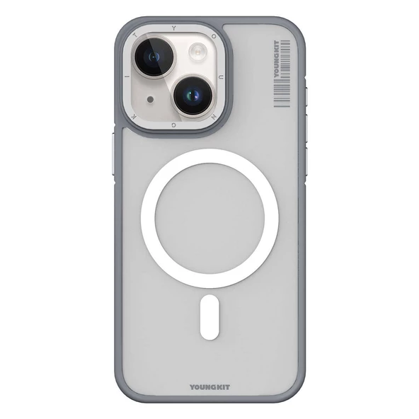 Youngkit Apple iPhone 15 Plus Kılıf Magsafe Şarj Özellikli Youngkit Rock Sand Serisi Kapak - Resim 4