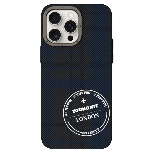 Youngkit Apple iPhone 15 Pro Max Kılıf Ekose Desenli Youngkit Gezhi Serisi Kapak - 2