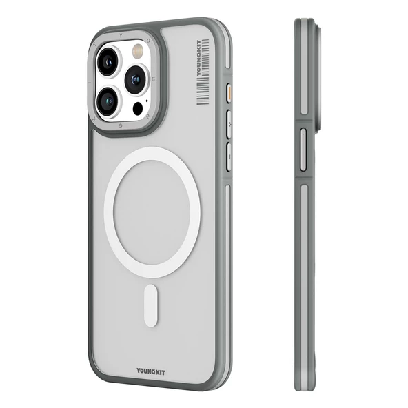 Youngkit Apple iPhone 15 Pro Kılıf Magsafe Şarj Özellikli Youngkit Rock Sand Serisi Kapak - Resim 9