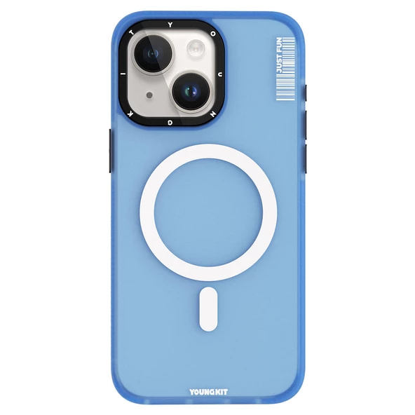 Youngkit Apple iPhone 15 Plus Kılıf Magsafe Şarj Özellikli Youngkit Colored Sand Serisi Kapak - Resim 8