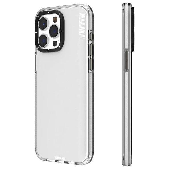 Youngkit Apple iPhone 15 Pro Kılıf Pürüzsüz Düz Arka Yüzey YoungKit Crystal Color Serisi Kapak