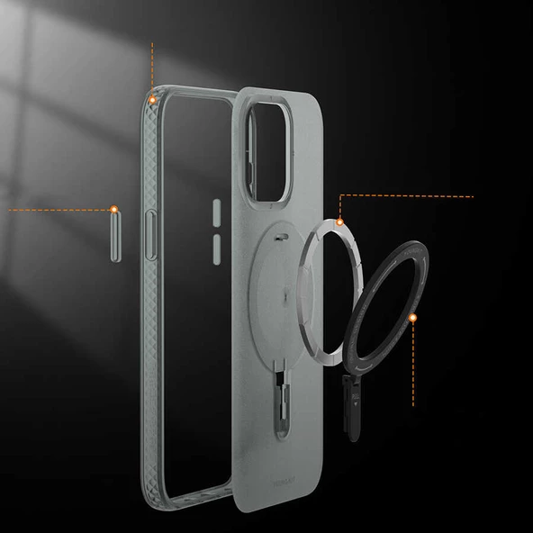 Youngkit Apple iPhone 15 Pro Max Kılıf Magsafe Şarj Özellikli Youngkit Rock Serisi Kapak - Resim 2