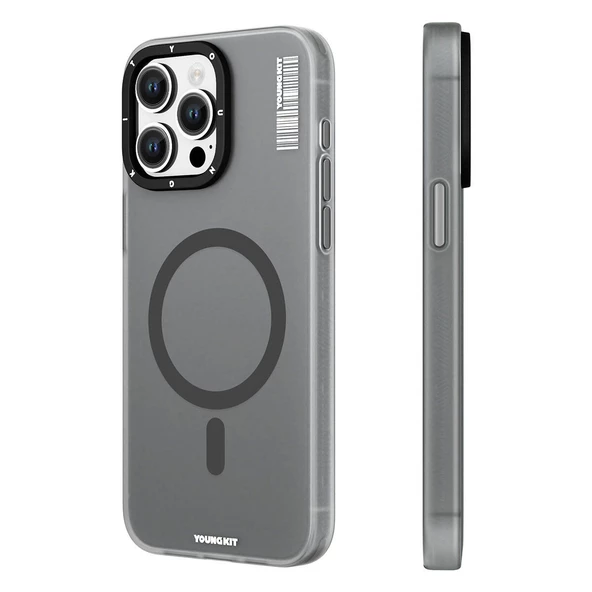 Youngkit Apple iPhone 15 Pro Max Kılıf Magsafe Şarj Özellikli Youngkit Hidden Sand Serisi Kapak - Resim 7