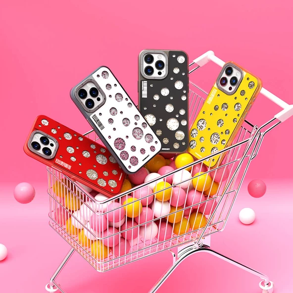 Youngkit Apple iPhone 15 Pro Kılıf Magsafe Şarj Özellikli Youngkit Quicksand Beads Serisi Kapak - Resim 11