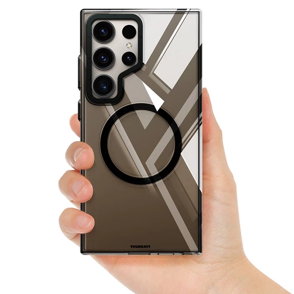 Youngkit Galaxy S24 Ultra Kılıf Magsafe Şarj Özellikli Sararmaya Karşı Dayanıklı Youngkit Clear Crystal Serisi Kapak - Resim 7