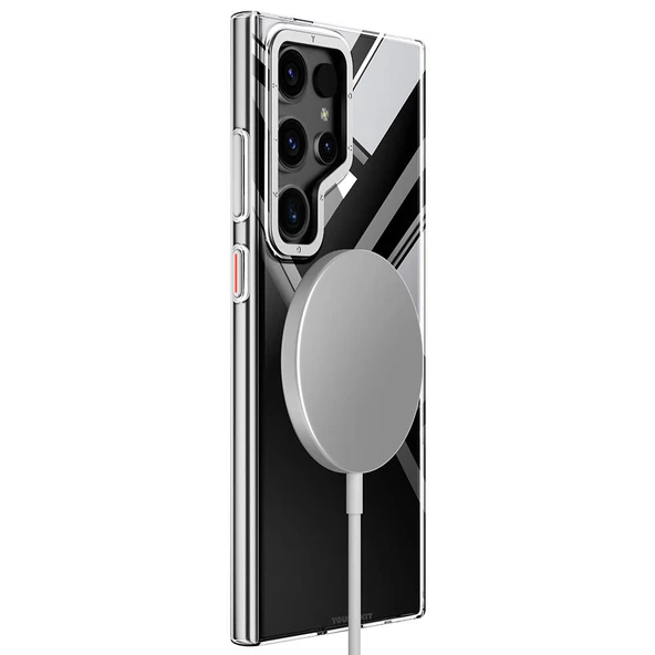 Youngkit Galaxy S24 Ultra Kılıf Magsafe Şarj Özellikli Sararmaya Karşı Dayanıklı Youngkit Clear Crystal Serisi Kapak - Resim 8