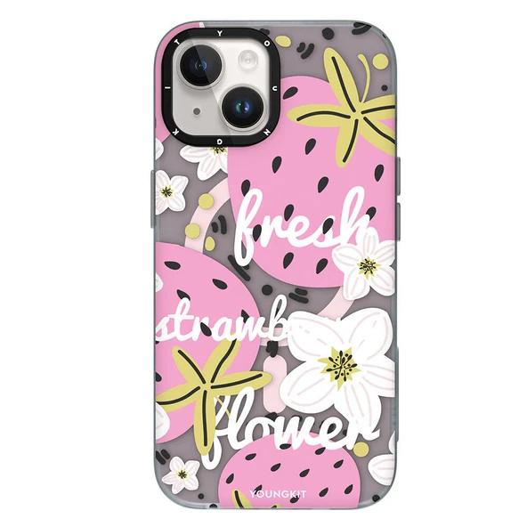 Youngkit Apple iPhone 13 Kılıf Magsafe Şarj Özellikli Yaz Meyvesi Desenli Youngkit Fruity Flavour Serisi Kapak - Resim 6