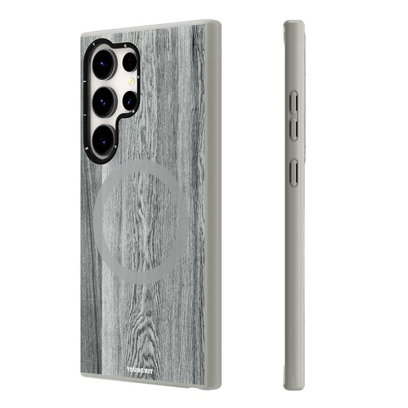 Youngkit Galaxy S24 Ultra Kılıf Magsafe Şarj Özellikli Sararmaya Dayanıklı Youngkit Wood Forest Serisi Kapak - Resim 2