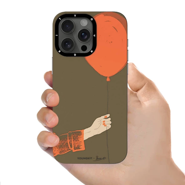 Youngkit Apple iPhone 15 Pro Max Kılıf Magsafe Şarj Özellikli Youngkit Orange Serisi Flying Balloon Kapak - Resim 5