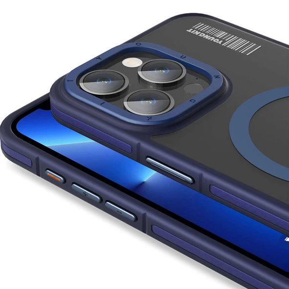 Youngkit Apple iPhone 13 Pro Max Kılıf Magsafe Şarj Özellikli Youngkit Rock Sand Serisi Kapak - Resim 7