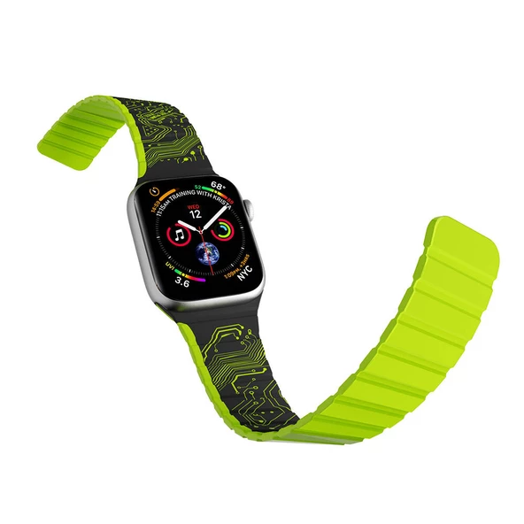 Youngkit Apple Watch 38mm Kordon Youngkit Technological Magnetik Tak Çıkar Silikon Strap Kayış - Resim 5