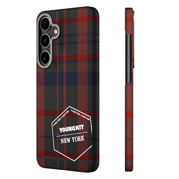 Youngkit Galaxy S24 Plus Kılıf Ekose Desenli Youngkit Gezhi Serisi Kapak - 11
