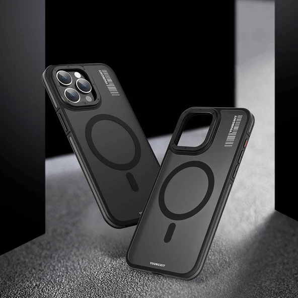 Youngkit Apple iPhone 13 Pro Max Kılıf Magsafe Şarj Özellikli Youngkit Rock Sand Serisi Kapak - Resim 2