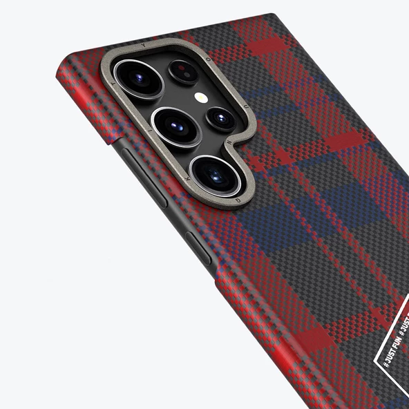 Youngkit Galaxy S24 Ultra Kılıf Ekose Desenli Youngkit Gezhi Serisi Kapak - 7