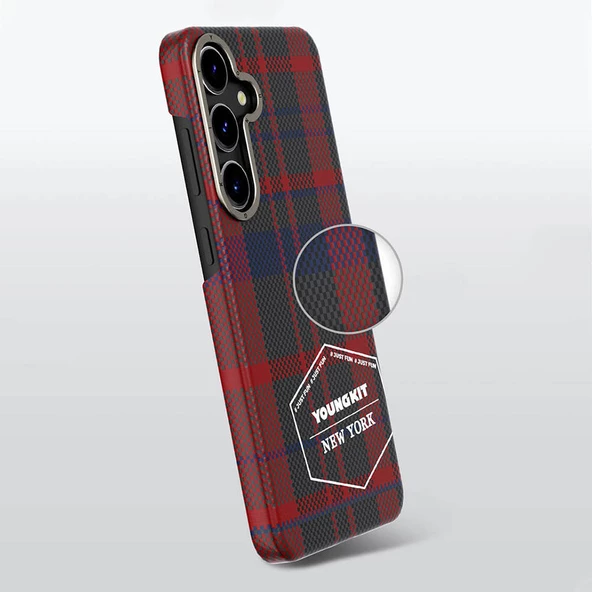 Youngkit Galaxy S24 Plus Kılıf Ekose Desenli Youngkit Gezhi Serisi Kapak - 4