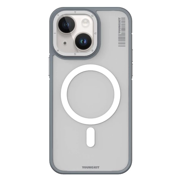 Youngkit Apple iPhone 13 Kılıf Magsafe Şarj Özellikli Youngkit Rock Sand Serisi Kapak - Resim 6
