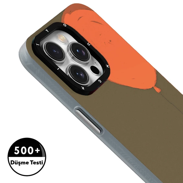 Youngkit Apple iPhone 15 Pro Kılıf Magsafe Şarj Özellikli Youngkit Orange Serisi Flying Balloon Kapak - Resim 4