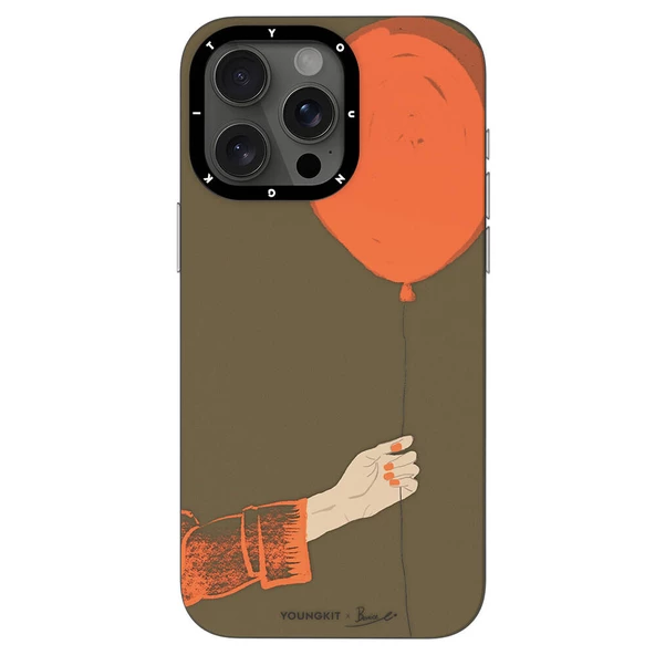 Youngkit Apple iPhone 13 Pro Max Kılıf Magsafe Şarj Özellikli Youngkit Orange Serisi Flying Balloon Kapak - Resim 6