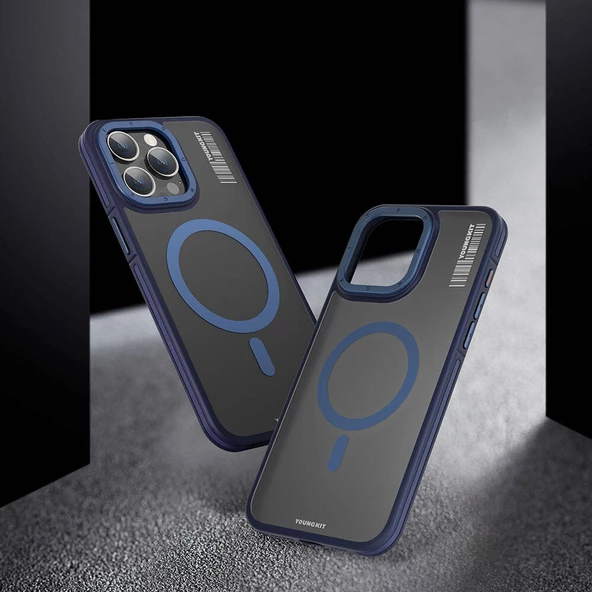 Youngkit Apple iPhone 13 Pro Max Kılıf Magsafe Şarj Özellikli Youngkit Rock Sand Serisi Kapak - Resim 3