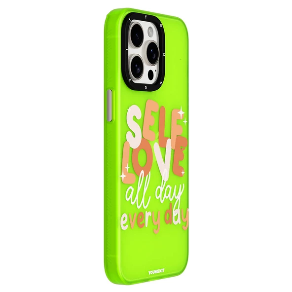 Youngkit Apple iPhone 15 Pro Kılıf Bethany Green Tasarımlı Youngkit Sweet Language Kapak - 7