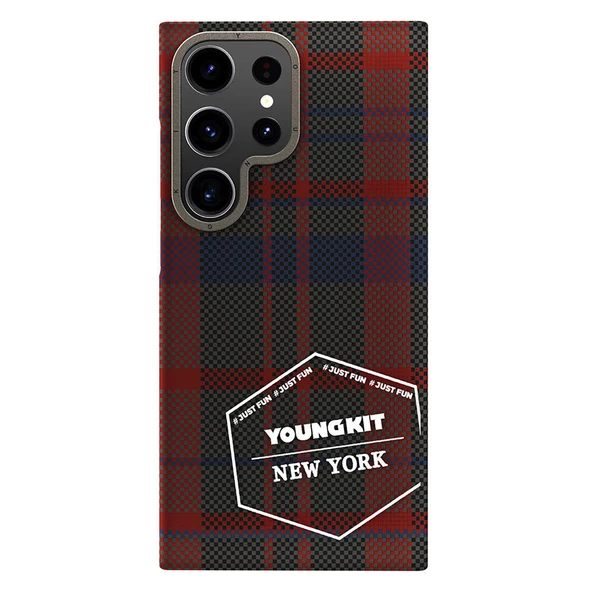 Youngkit Galaxy S24 Ultra Kılıf Ekose Desenli Youngkit Gezhi Serisi Kapak - 2