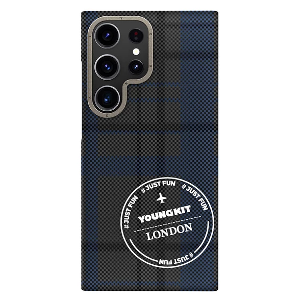 Youngkit Galaxy S24 Ultra Kılıf Ekose Desenli Youngkit Gezhi Serisi Kapak - 4