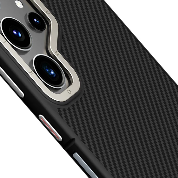 Youngkit Galaxy S24 Ultra Kılıf Magsafe Şarj Özellikli Aramid Fiber Tasarımlı Youngkit 600D Kevlar Serisi Kapak - Resim 2