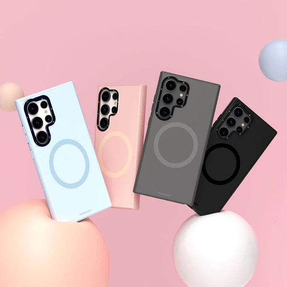 Youngkit Galaxy S24 Ultra Kılıf Magsafe Şarj Özellikli Çizilmeye Ve Aşınmaya Dayanıklı Youngkit Velvet Serisi Kapak - Resim 10