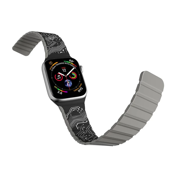 Youngkit Apple Watch Ultra 49mm Kordon Youngkit Technological Magnetik Tak Çıkar Silikon Strap Kayış - Resim 2