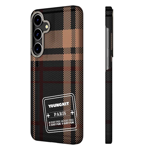 Youngkit Galaxy S24 Plus Kılıf Ekose Desenli Youngkit Gezhi Serisi Kapak - 12