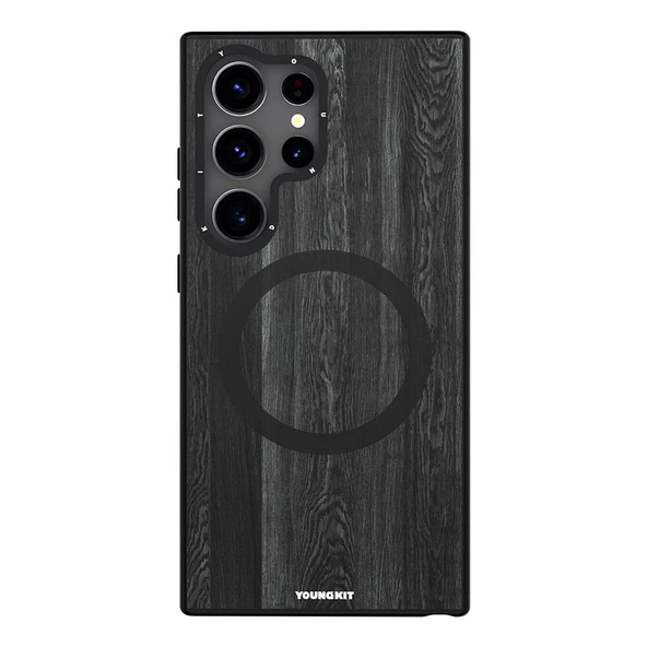 Youngkit Galaxy S24 Ultra Kılıf Magsafe Şarj Özellikli Sararmaya Dayanıklı Youngkit Wood Forest Serisi Kapak - Resim 10