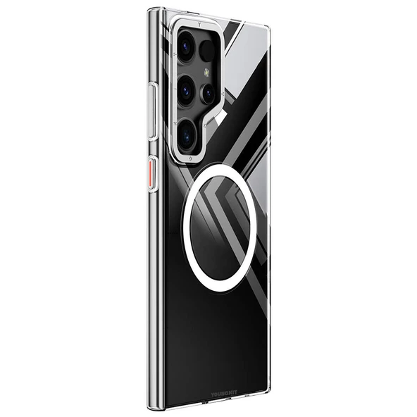 Youngkit Galaxy S24 Ultra Kılıf Magsafe Şarj Özellikli Sararmaya Karşı Dayanıklı Youngkit Clear Crystal Serisi Kapak - Resim 5
