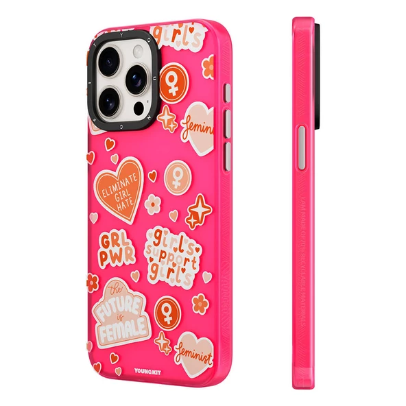 Youngkit Apple iPhone 14 Kılıf Bethany Green Tasarımlı Youngkit Sweet Language Kapak