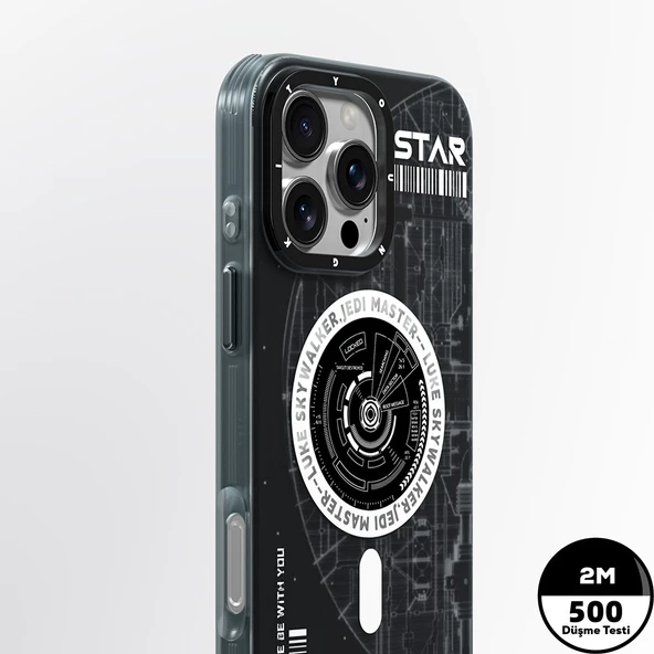 Youngkit Apple iPhone 16 Pro Kılıf Magsafe Şarj Özellikli Airbagli Hologram Tasarımlı Youngkit Interstellar Serisi Kapak - Resim 5