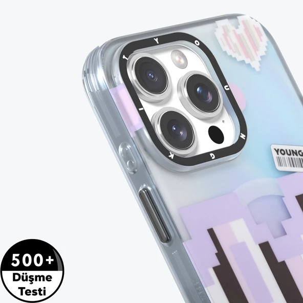 Youngkit Apple iPhone 15 Pro Kılıf Magsafe Şarj Özellikli Youngkit Love Serisi Kapak - Resim 11
