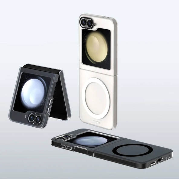 Youngkit Galaxy Z Flip 6 Kılıf Magsafe Şarj Özellikli Youngkit Hidden Sand Serisi Kapak - Resim 8