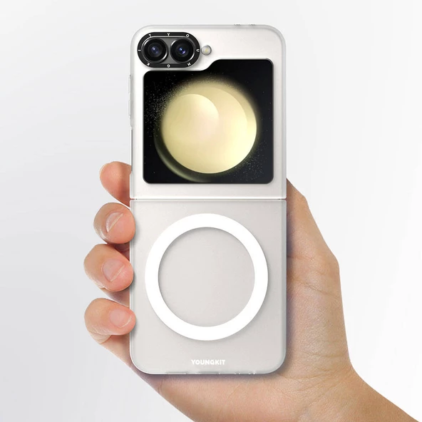 Youngkit Galaxy Z Flip 6 Kılıf Magsafe Şarj Özellikli Youngkit Hidden Sand Serisi Kapak - Resim 5