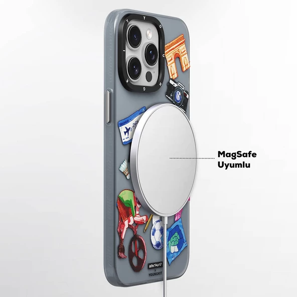 Youngkit Apple iPhone 14 Pro Kılıf Magsafe Şarj Özellikli Youngkit in Paris Serisi Kapak - Resim 6