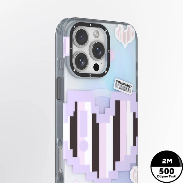 Youngkit Apple iPhone 16 Pro Max Kılıf Magsafe Şarj Özellikli Youngkit Love Serisi Kapak - Resim 8
