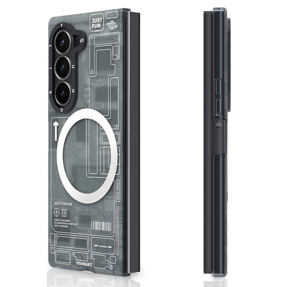 Youngkit Galaxy Z Fold 6 Kılıf Magsafe Şarj Özellikli Youngkit Technology Serisi Kapak - Resim 3