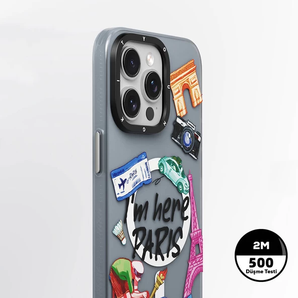 Youngkit Apple iPhone 14 Pro Kılıf Magsafe Şarj Özellikli Youngkit in Paris Serisi Kapak - Resim 4