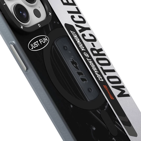 Youngkit Apple iPhone 14 Pro Max Kılıf Magsafe Şarj Özellikli Youngkit Motorcycle Legend Serisi Kapak - Resim 4